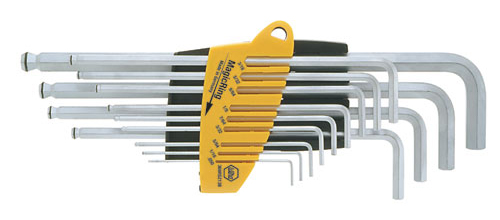 德國威漢英制加長球頭內(nèi)六角扳手13件套
